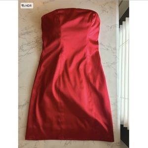 Betsey Johnson Satin Ruby Strapless Cocktail Dress